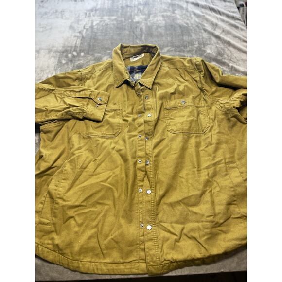 DULUTH Canvas Yellow Mustard Jacket Shacket Lined Sz 4XL Gorpcore Farm Work - Picture 1 of 6